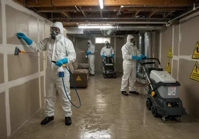 Basement Moisture Removal and Structural Drying process in Ferndale, CA